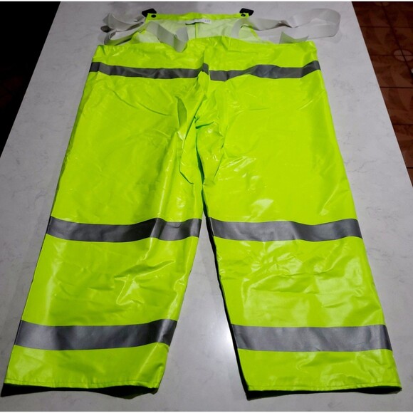 Nasco Electric Arc Resistant HiVis Bib 1001TFY202 ANSI 107 Level 2 Class E Flame - Picture 2 of 12